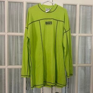 Neon ragged jeans shirt dress